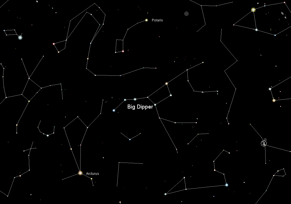 The Big Dipper and surrounding constellations
