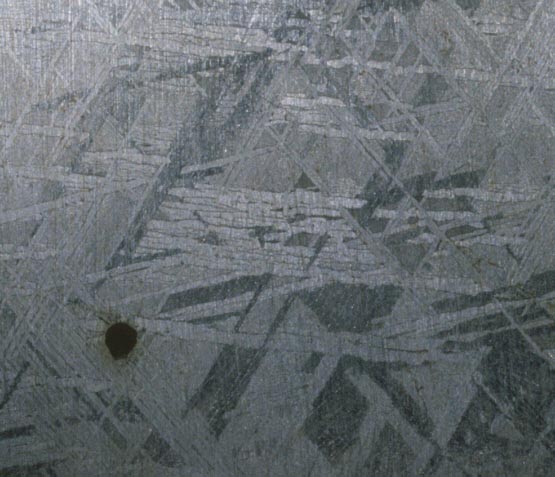 Crystalline structure in a nickel-iron meteorite